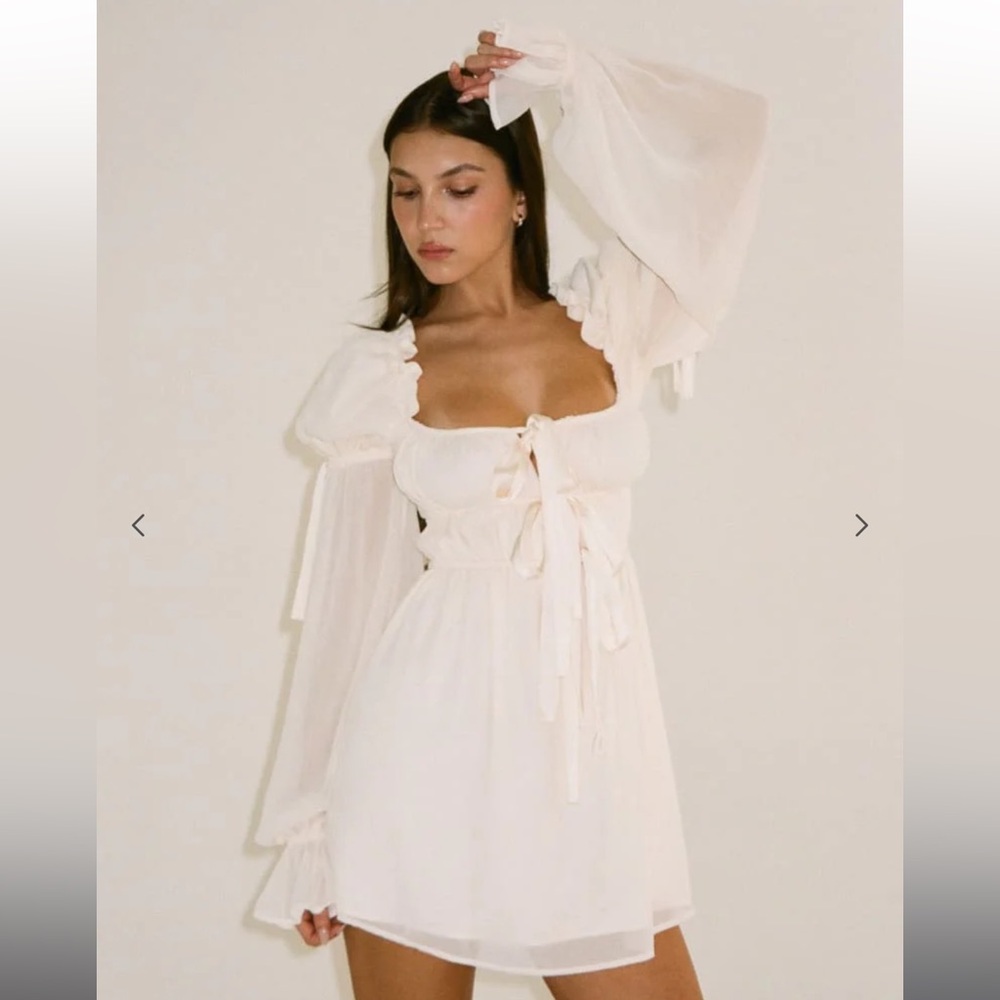 Rumored Cream Macbeth Mini Dress